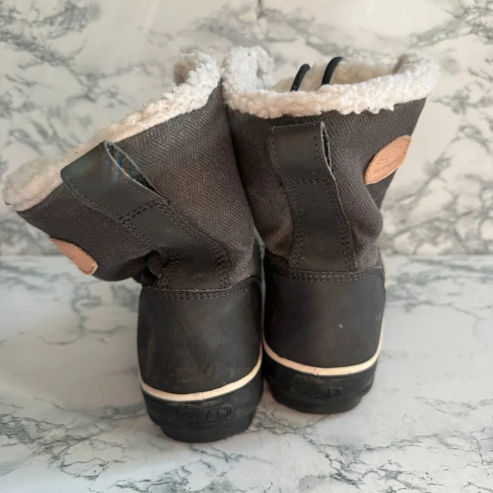 Keen Women 7 Elsa Winter Boot Sherpa Lined Mid Calf Snow Black Warm Fleece Lace - Picture 5 of 8